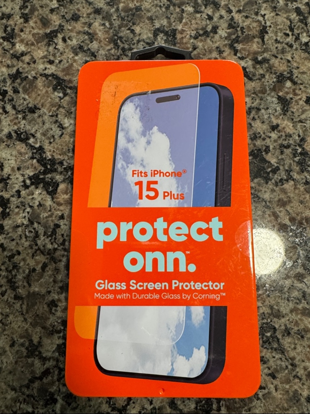 New In Box  Running Glass Screen Protector for iPhone 15 Plus - Orange Packaging